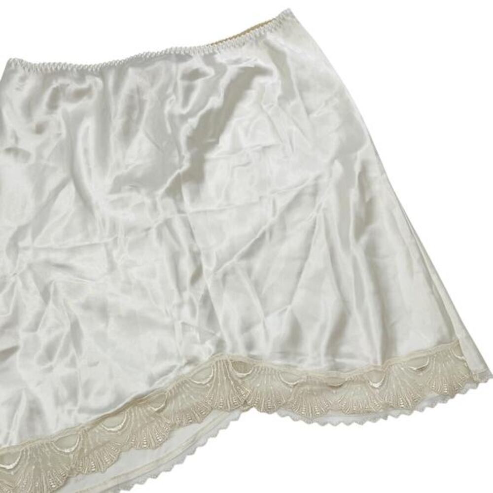Victoria's Secret gold label vintage ivory white satin slip skirt